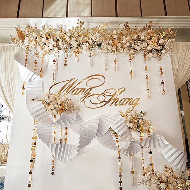 

Creative corrugated wavy paper wedding background decoration wedding scene layout colorful origami props 5 sheets