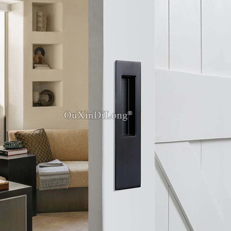 Puertas ocultas para muebles empotrados Manija Puerta corredera de madera Oculta Cocina invisible Armario Armario Armario Perillas y tiradores bronce 6550
