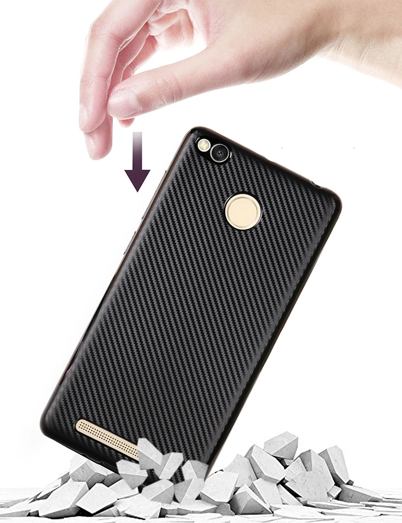 carbon fiber silicone case xiaomi redmi 3s (7)