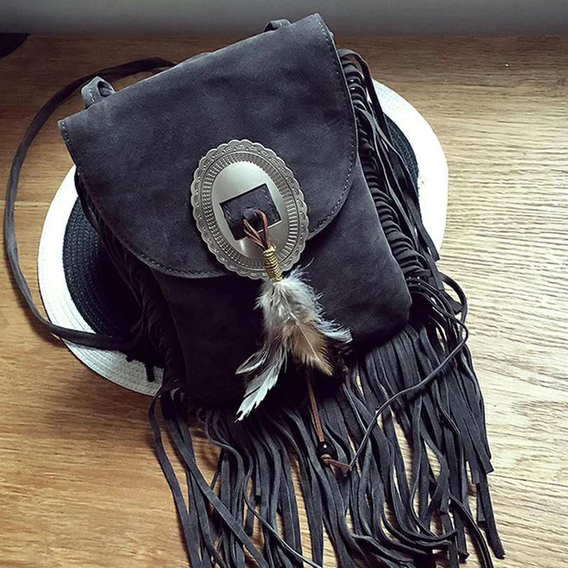 Женская сумка мессенджер из искусственной кожи с кисточками|leather bag|fashion shoulder