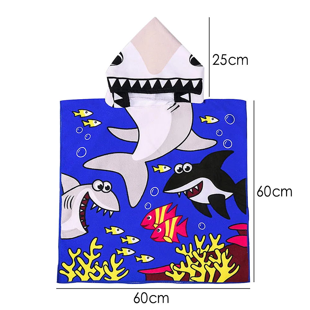 Детское банное полотенце с капюшоном для детей от 2 до 10 лет, хлопковое мягкое пончо, полотенце для ванной, пляжный бассейн, узор