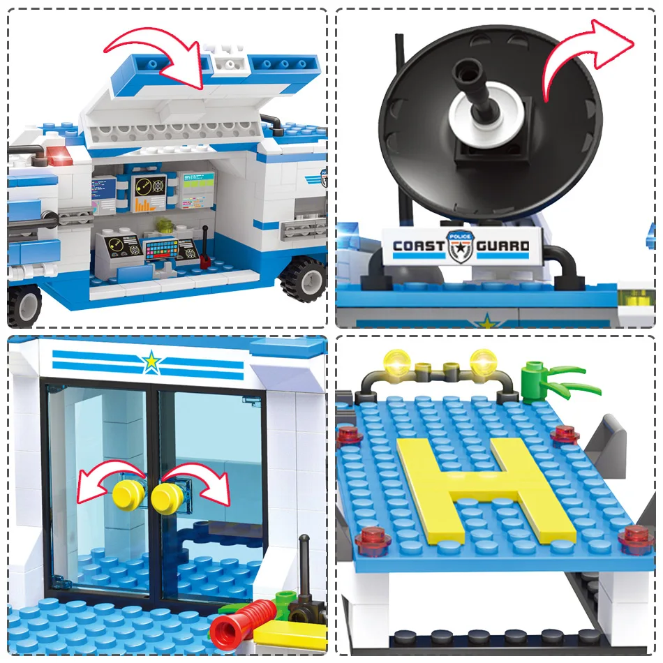 Anti-terrorismo da Polícia Estação + Modelo de Polícia Técnica de Construção da Cidade Blocos de Construção Brinquedo de Presente Compatível Grupo Crianças 7 High Quality Brinquedos e hobbies