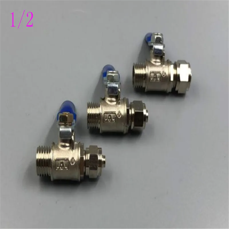 

1/2 Pneumatic quick-twist ball valve Brass nickel-plated gas pipe ball valve Thickened air pump water dispenser accessories