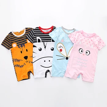 

Newborn Baby Cotton Rompers Lovely Animal Lion baby jumpsuits Short Sleeve infant baby toddler Clothes 0-18M Baby climb clothes
