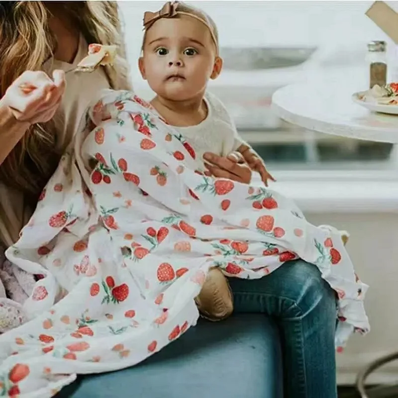 Cobertor para Bebê Fibra de Algodão Cobertor de Musselina Cobertores de Cama Algodão Bonito Impresso Recém-nascido Swaddle Envoltório Comfy Musselina Infantil 100% 4 algodão cobertor de musselina infantil cobertores de cama