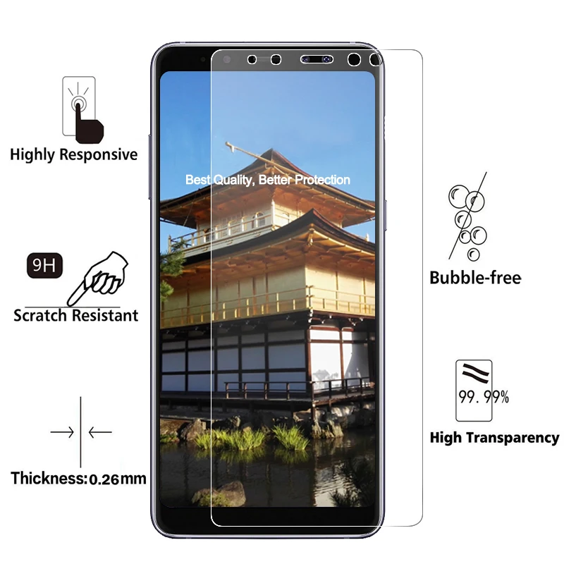 Высококачественное закаленное стекло 2.5D для Samsung Galaxy A8 2018 защита экрана