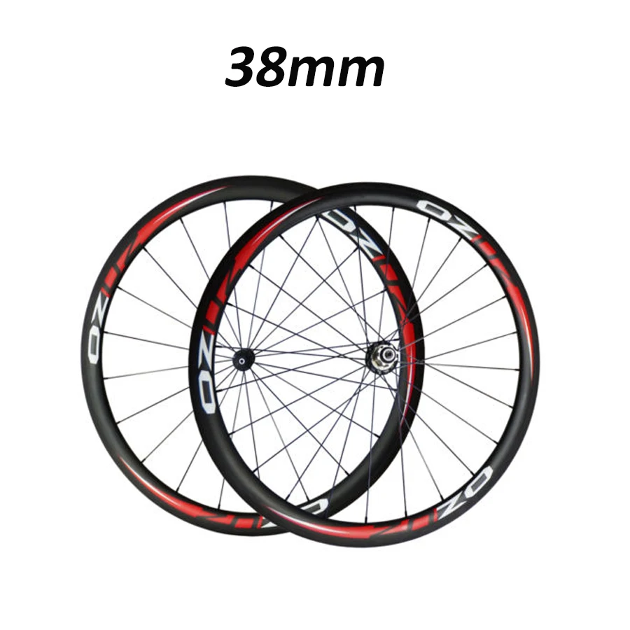 

OZUZ sticker Powerway R13 hub 38 50 88 mm Deep Carbon Wheels Clincher tubular 700c 23mm Width cycling wheels V brake rim wheels