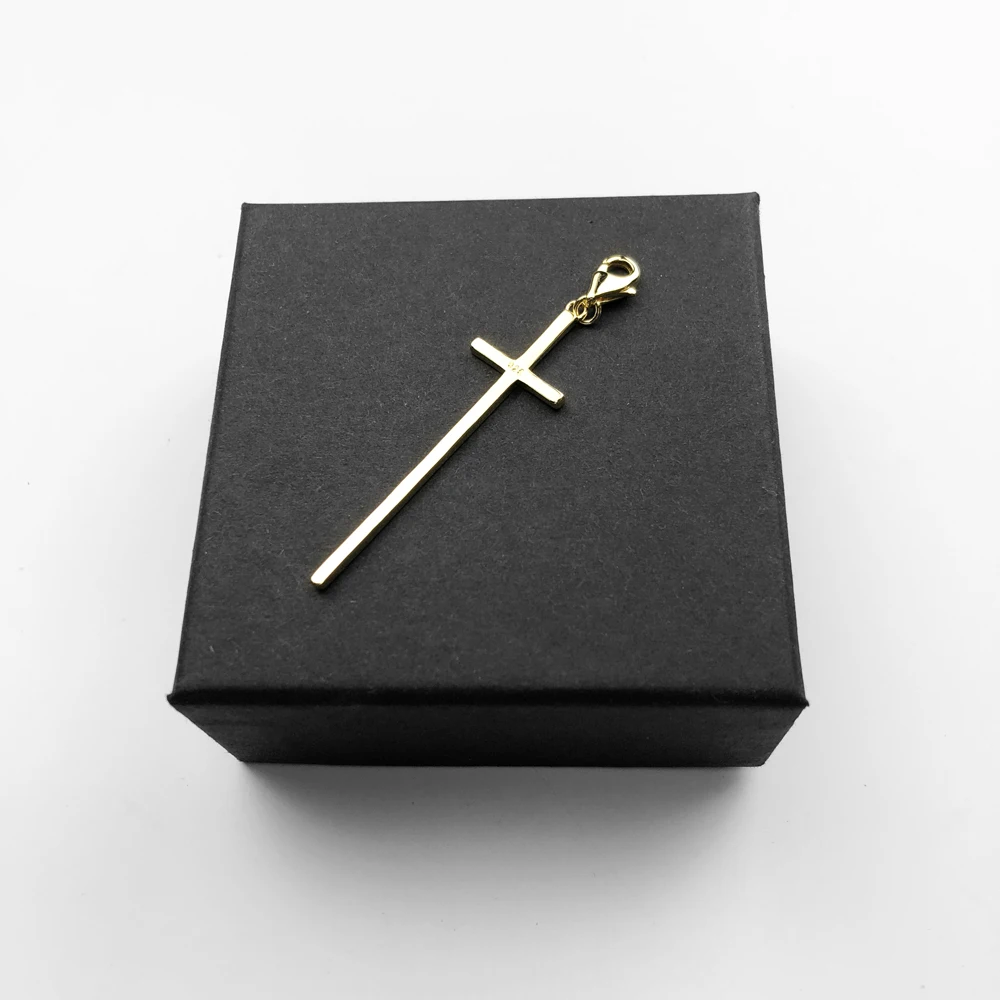 Черный CZ Череп Король Луна подвеска-талисман в виде креста, модные ювелирные изделия 925 пробы Серебряный панк подарок для женщин мужчин подходит браслет ожерелье