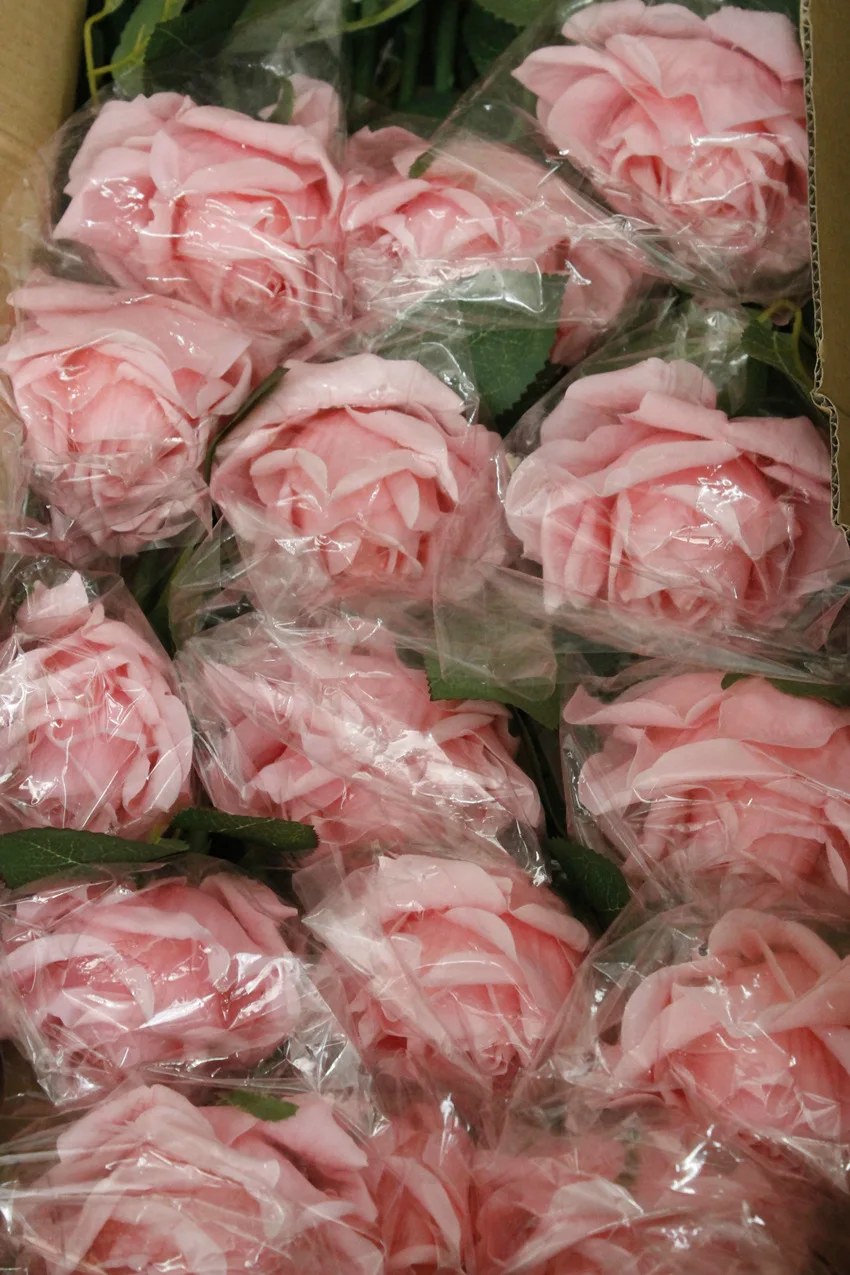 rose artificial flower white peony real touch (60)