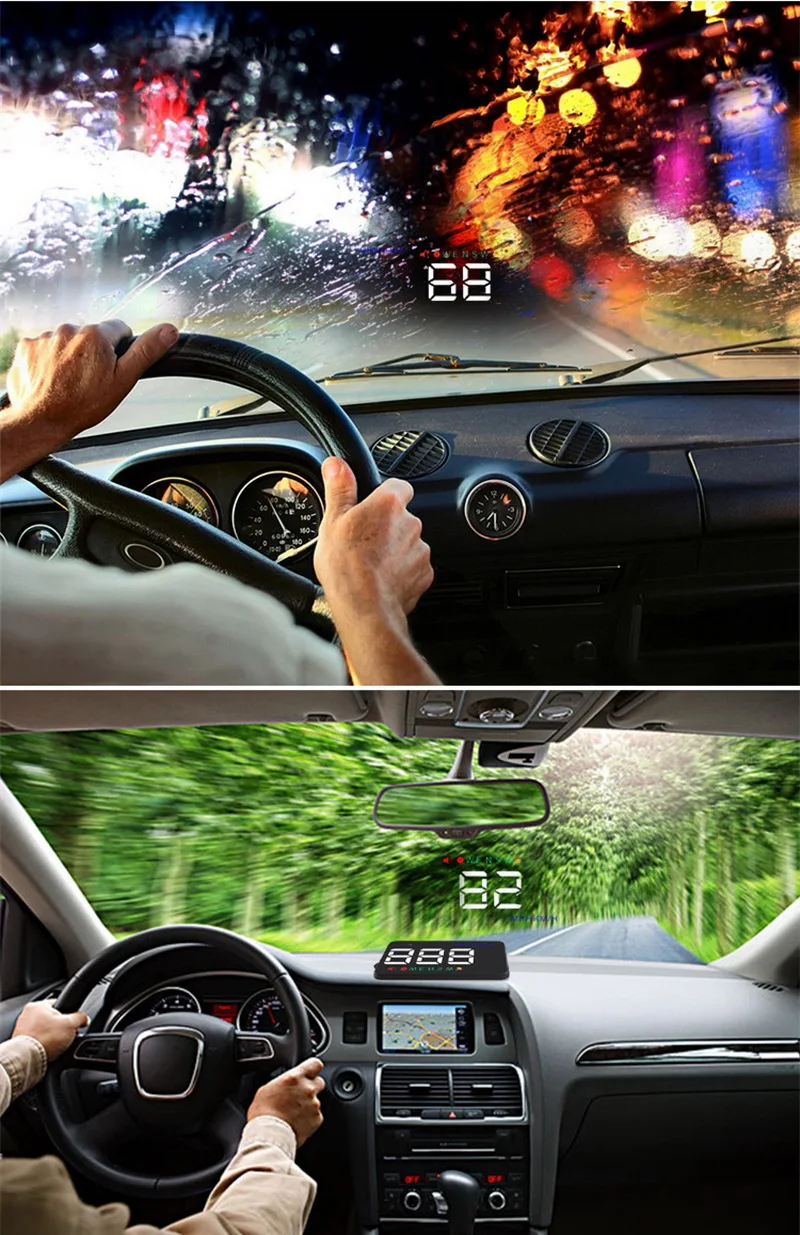 A5 автомобильный коллиматорный Дисплей 3,5 дюймов HD двойной режим Дисплей цифровой Спидометр км/ч Предупреждение безопасности gps HUD Дисплей