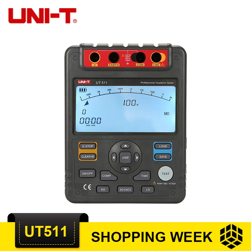

UNI-T UT511 Insulation Resistance Tester Low Ohm Ohmmeter Voltmeter Auto Range 1000V LCD Testers Meter
