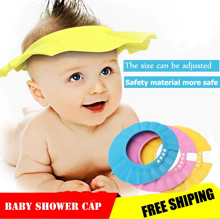 2 Pcs Safe Shampoo Baby Shower Cap Bathing Bath Protect Soft Cap Hat