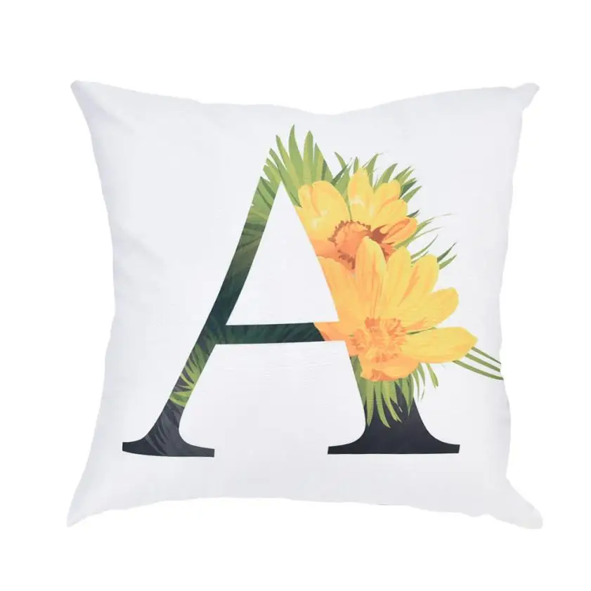 

HOMEGD Pillow Case Alphabet Print Cushion Cover Pillow with sequins Pillowcase Home Decor 18Apr16 Drop Ship