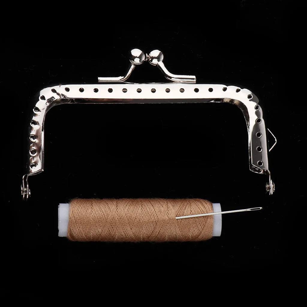 Handmade Metal Kiss Clasp Frame Flower Clutch Purse Complete Kits for Making Your Own Handbag