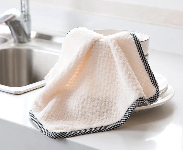 Супер абсорбент, подвешенное чистящее полотенце, ткань для мытья посуды, тряпка для кухонной раковины, тряпка из кораллового флиса, антижир, для домашнего ежедневного использования