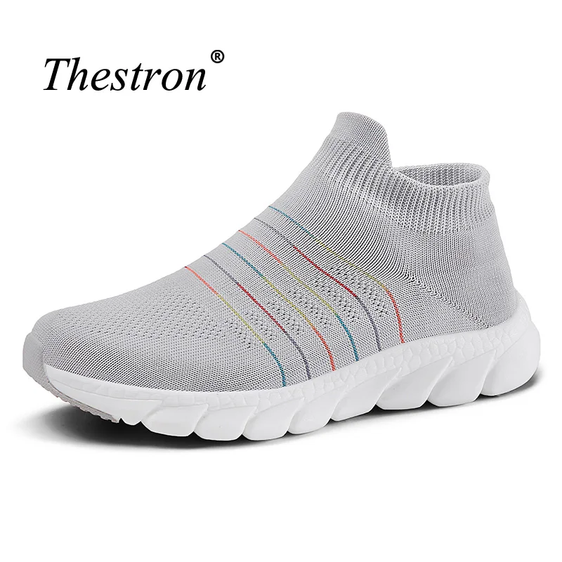 Slip-on Sneakers for Female Black Gray Gym Shoes Breathable Women Running Shoes Spring Summer Non Slip Woman Sneakers for Sport