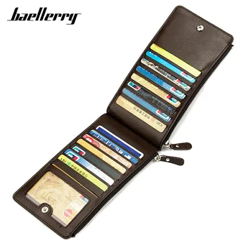 

Baellerry Zipper&Hasp Business Card Holder Wallet For Men Long Card Case Purses New Leather Phone Pocket Mens Wallet Card Purse