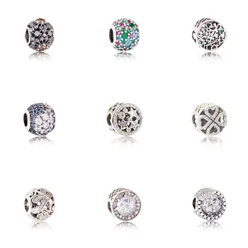 

Fashion Beads Charms With Authentic 925 Sterling Silver Fit Pandora Charm Bracelet Beads Silver Fine Jewelry JF600073-81