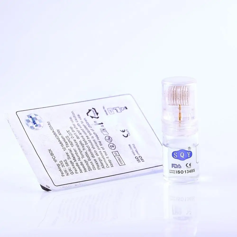 192 микро иглы Derma Roller с бутылкой титановые микроиглы для домашнего/салонного