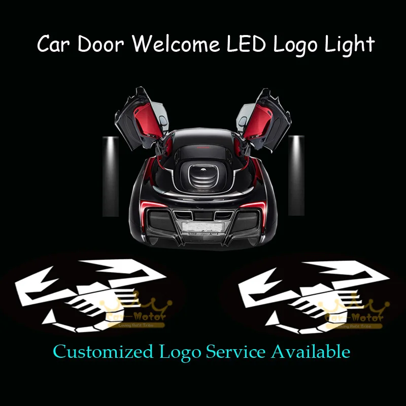 

2x Scorpion Logo Car Door Laser Projector Welcome Courtesy Ghost Shadow Puddle Wired LED Light for ABARTH (1011)
