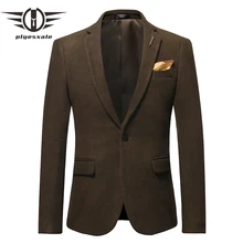 Plyesxale, шерстяной мужской блейзер,, приталенный, мужской, s, повседневный Блейзер, зеленый, бордовый, бежевый, мужские блейзеры и пиджаки Q562