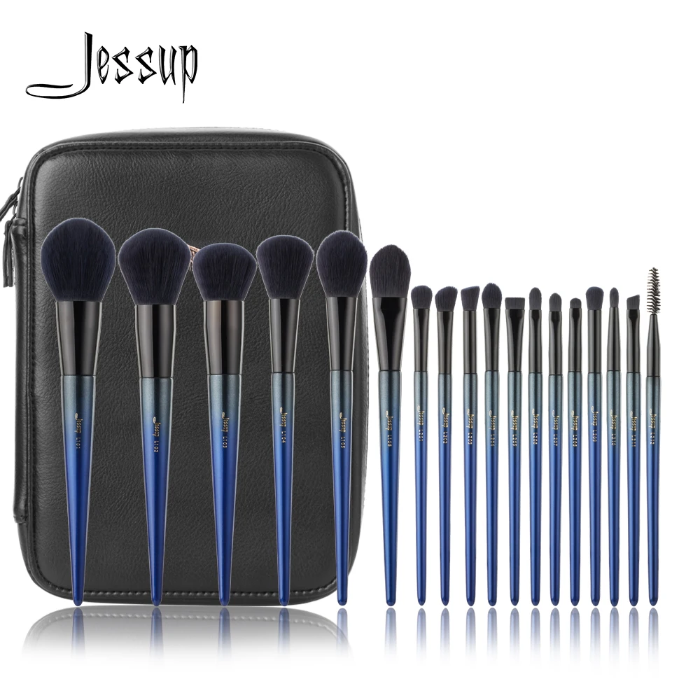 Jessup 18 шт. набор кистей для макияжа pincel maquiagem Professional completa кисточки для основы под тени T263 косметичка CB005