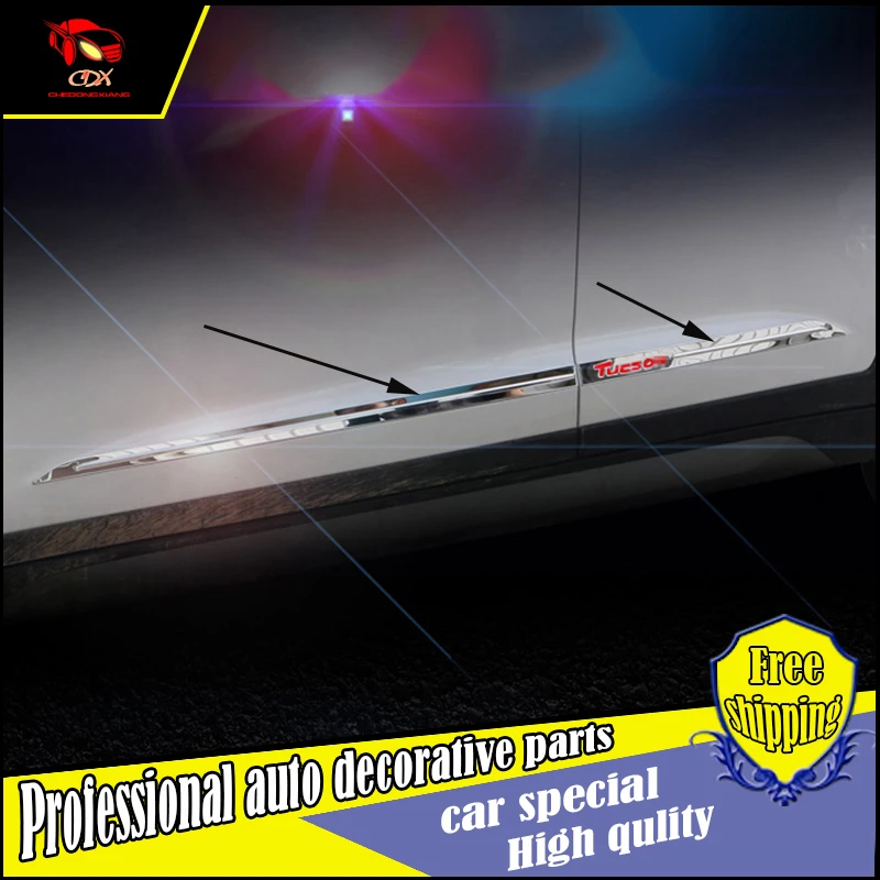 

NEW ACCESSORIES FOR 2015 2016 HYUNDAI TUCSON TL CHROME SIDE DOOR BODY LINE GARNISH MOULDING COVER PROTECTION CAR STYLING
