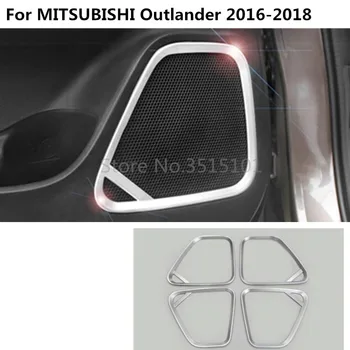 

Car door detector ABS chrome Inside Audio Speak Sound Cover Ring circle trim 4pcs For Mitsubishi Outlander 2016 2017 2018 2019
