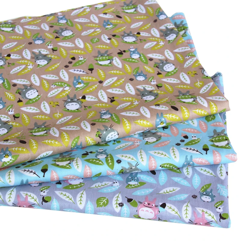 

Funny Cute Totoro Printed Twill Cotton Baby Playing Mats Fabric DIY Material For Bedding Sheets Patchwork For Clothes 100*160cm