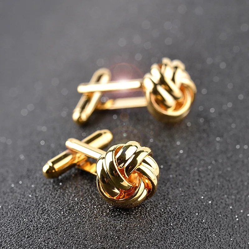 

2018 Unique Fashion 14mm Metal Silver French Knot Cufflinks for Men Shirt Business Wedding French Cuff Links Free Shipping