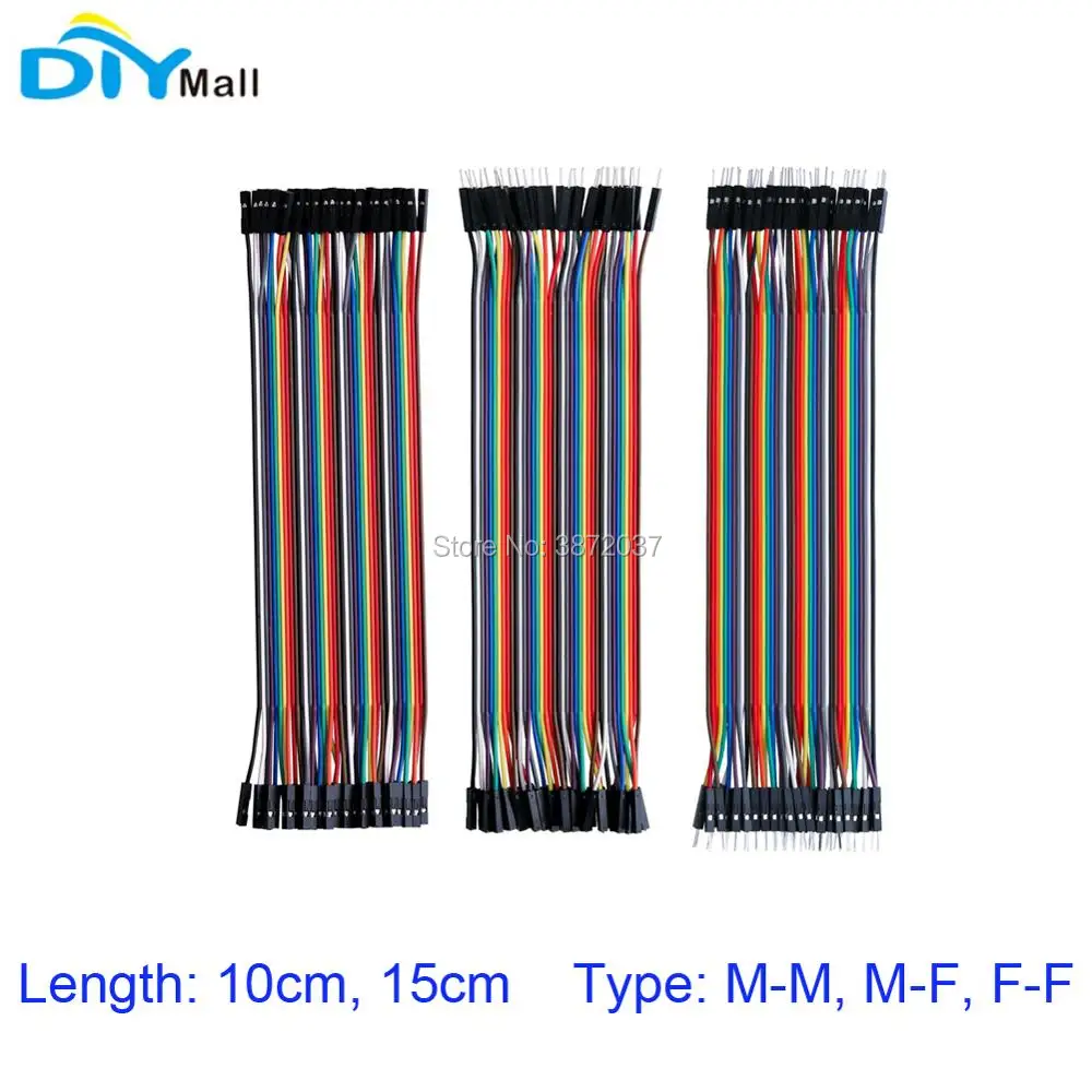 

40Pin 2.54mm 10cm 15cm Breadboard Jumper Wire Dupont Cable Male to Male M-M Male to Female M-F Female to Female F-F for Arduino