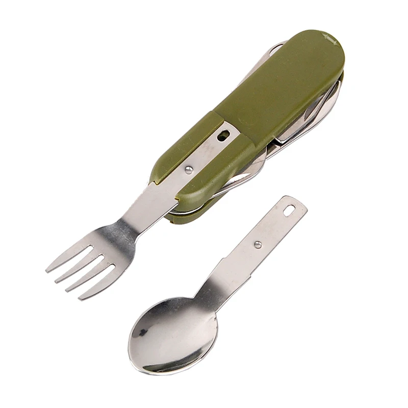 Outdoor Multi Tools Portable Camping Hiking Fork Spoon With Lightin