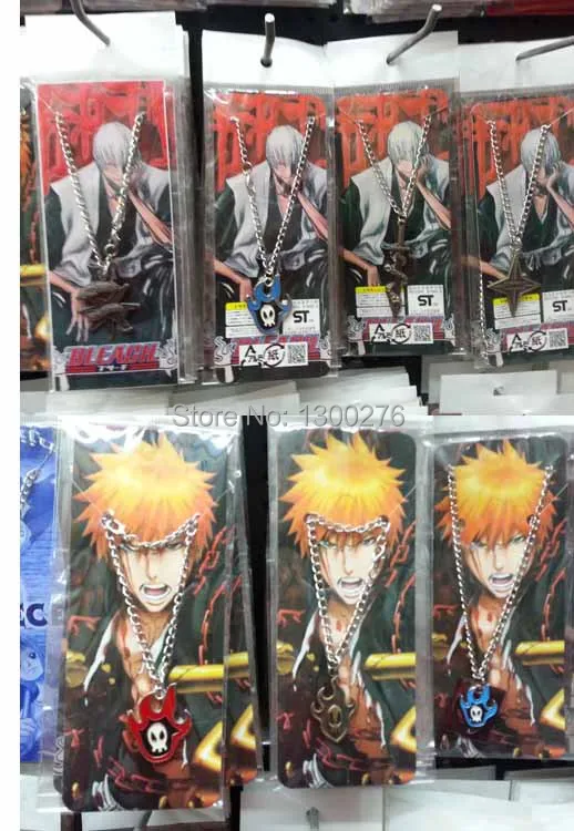 

Hot selling Cartoon accessories chain 7styles Bleach Kurosaki Ichigo /Rukia/ ichimaru metal pendants necklace