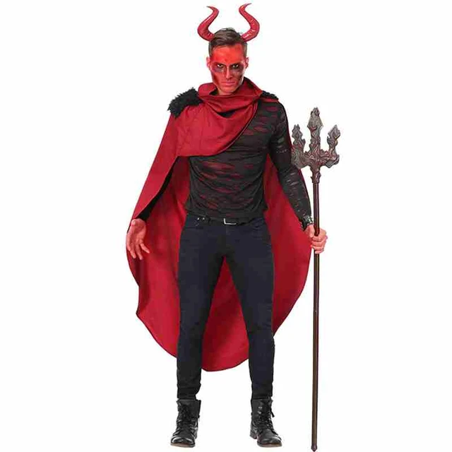 Costumi da diavolo da uomo Halloween con cappuccio Evil Horror Demon  Costume Fire frame Robe Halloween Cosplay costumi per feste di carnevale -  AliExpress