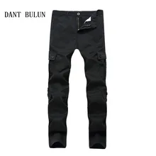 DANT BULUN высококачественные мужские брюки Карго повседневные брюки с несколькими карманами военные для мужчин длинные узкие прямые брюки Прямая