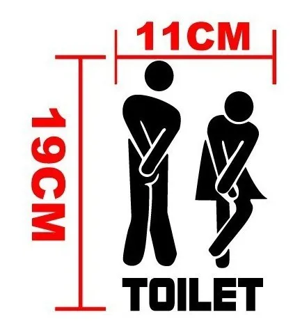 2Pcs Funny Toilet Entrance Sign Decal Vinyl Sticker for Shop Office Home Cafe Hotel 