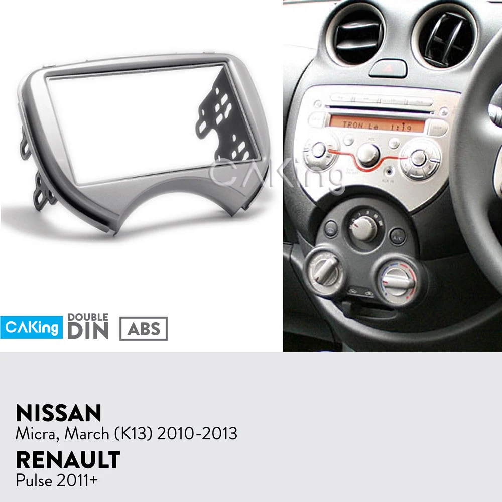 

Car Fascia Radio Panel for Nissan Micra,March (K13) 2010-2013;Renault Pulse 2011+ Dash Kit Facia Plate Adapter Cover Bezel Trim