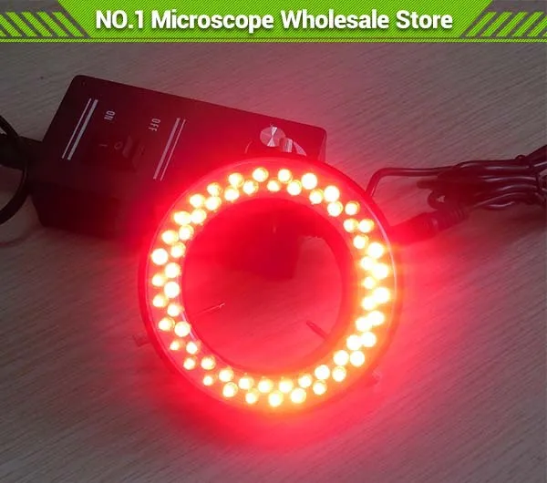 

2 PCS Red 60 pcs LED Light Ring Led Lights Ring Lamp with Adapter 110V-240V for Stereo Biological Zoom Stereo Microscope