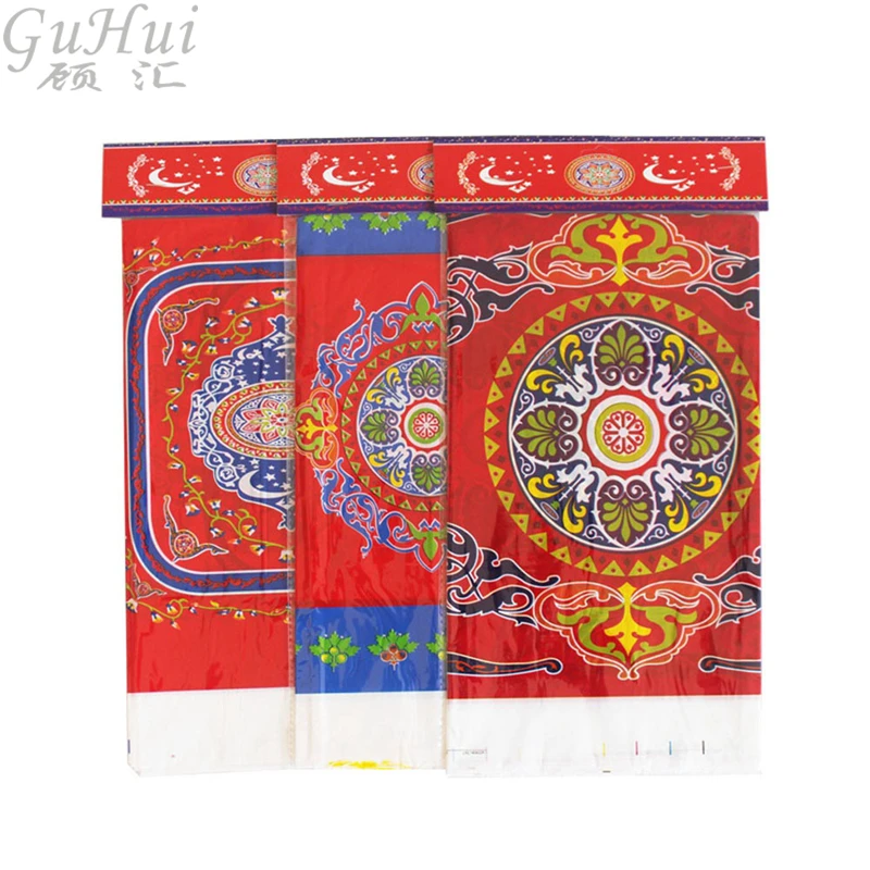 5Pcs 108X180cm Plastic Table Cloth Eid Rozah Festival Arabic Muslims Ramadan For Event Party Dining Decor Supplies Disposable | Дом и сад