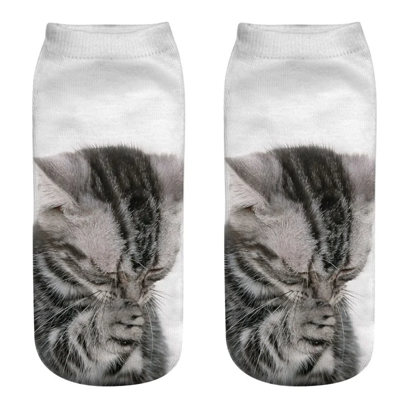 Dreamlikelin/милые женские носки с 3D принтом в виде кошки 27 стилей, персидский кот, Ragdoll, забавные носки до лодыжки для женщин, детей - Цвет: 28