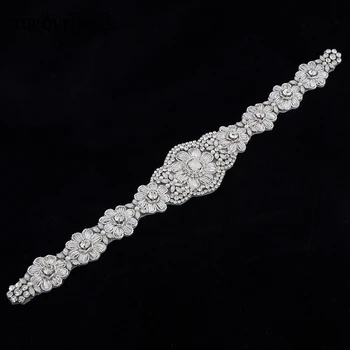 

TOPQUEEN S371 Royal Medal Craft Wedding Sash Elegant Bridal Belts with opal Bridal Sash for Evening Dresses Fast Shipping