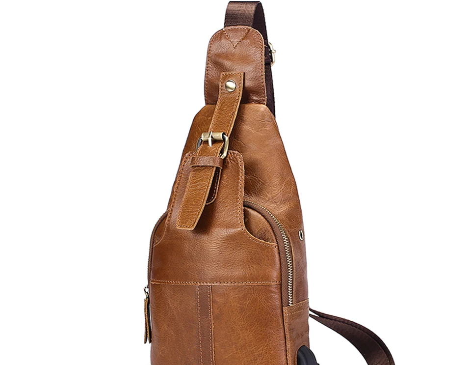 genuine leather men bag zipper crossbody bag sling bag men chest pack men messenger bags (22)