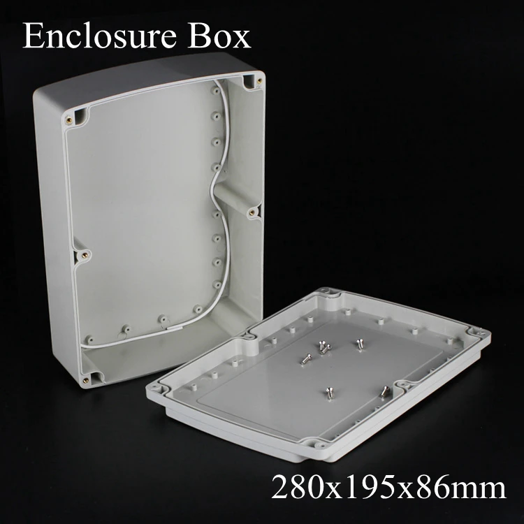 

(1 piece/lot) 280x195x86mm Grey ABS Plastic IP65 Waterproof Enclosure PVC Junction Box Electronic Project Instrument Case