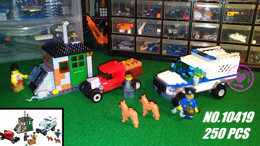 10419 250Pcs City Police Dog Unit Model Building Blocks Brick kits Kid Toys Gift Compatible With legoes city police policeman