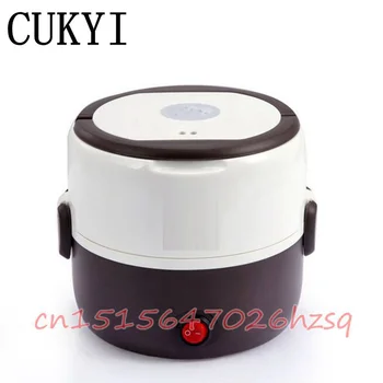 

CUKYI 1.3L Double layer electric heating lunch box Multifunctional Mini Nonstick Alloy Multilayer liner Electric Rice Cooker