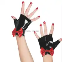 2019 Sexy cute Hot New Gothic Sexy Women short Gloves Bow-knot Adult Fetish Wrist Cekc No Fingers Female Zentai Customized size