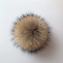 10 см натуральный мех енота помпон Меховые помпоны для женщин детей шапочки шапки натуральный шар брелок в форме обуви сумки