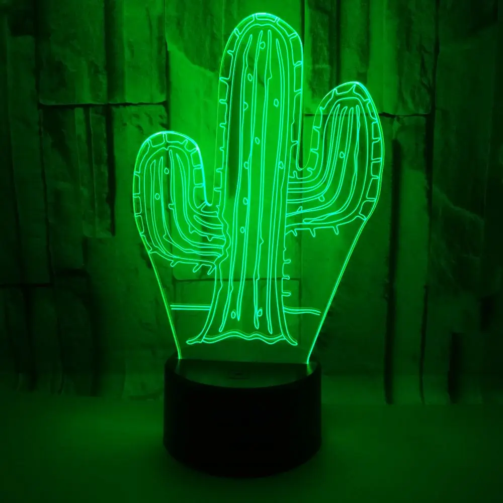 

GAOPIN 3D LED USB Remote Touch Cute Plants Cactus Shape Home Decorative Lighting Cable Bedroom Night Light Multicolor Table Lamp