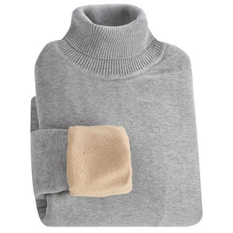 

Men Solid Color Turtleneck Wool Liner Warm Winter Sweaters 55
