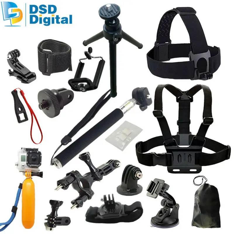 Wholesale Outdoor Sports Accessories Kit for GoPro Hero Black Silver 5/4/3+/3/2/1 SJ4000 SJ5000 SJ6000 Action Video Cameras Xiaomi Yi 06H Buy Cheap Outdoor Sports Accessories Kit for GoPro Hero Black Silver 5/4/3+/3/2/1 SJ4000 SJ5000 SJ6000 Action Video Cameras Xiaomi Yi 06H
